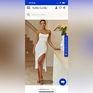 Selfie Leslie - White satin midi dress